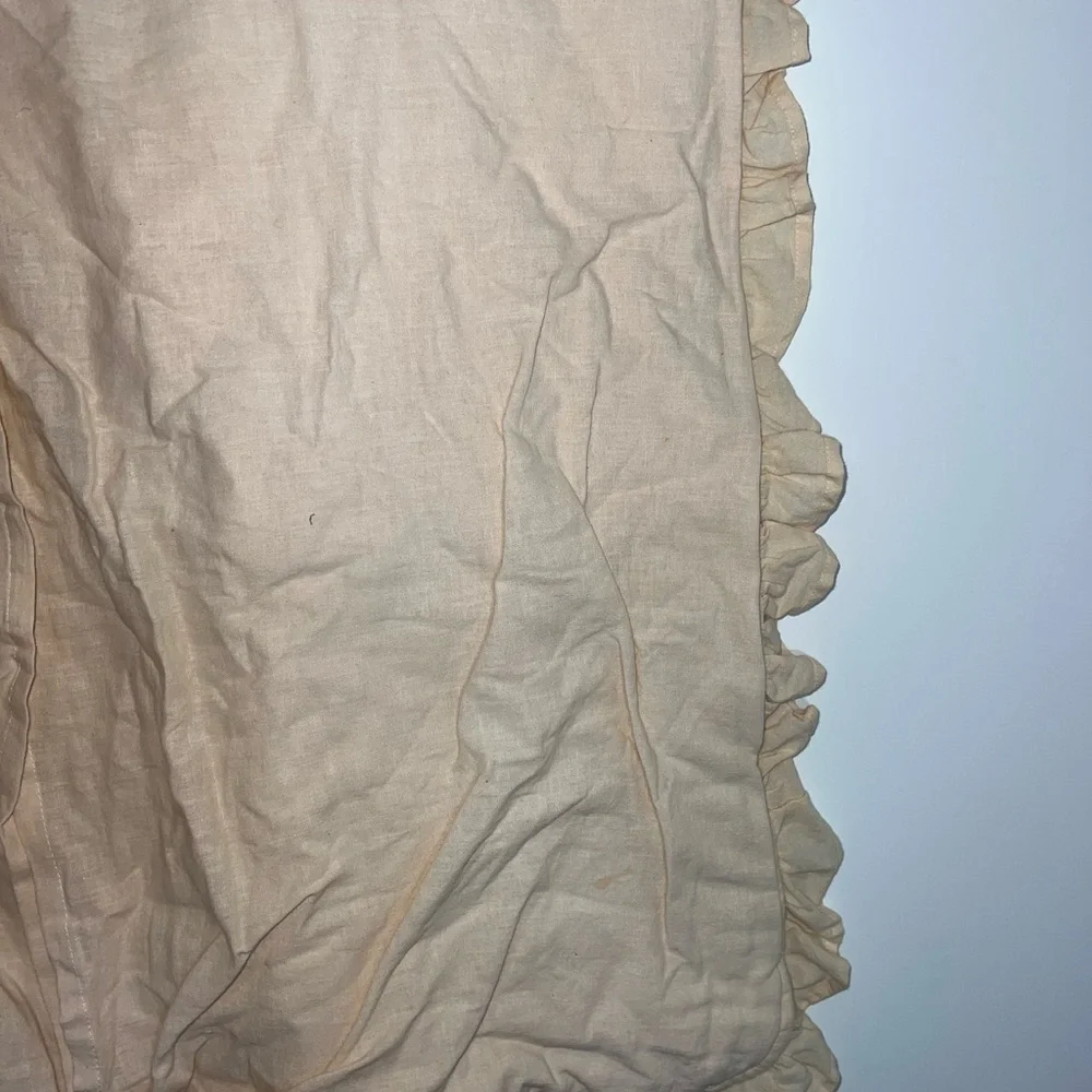 Anthropologie quilted Ruffled pillow case Cover set of 2